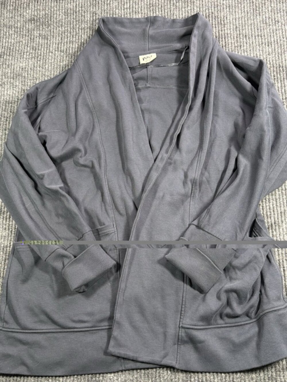 Pact Organic Cotton Airplane Wrap Cardigan Women's Large Brown Pockets